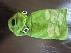The Worthy Dog Frog Hooded Sweater Size Small Green Knit Pet Costume Dog Hoodie